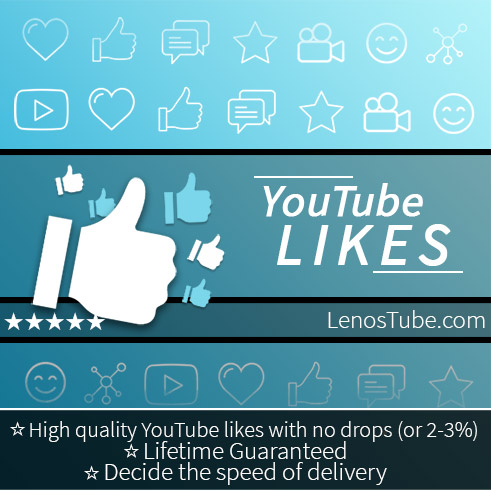 Image product showing Lenos YouTube likes, hiqh quality likes with no drops and with control on delivery speed (slow, medium or fast likes)